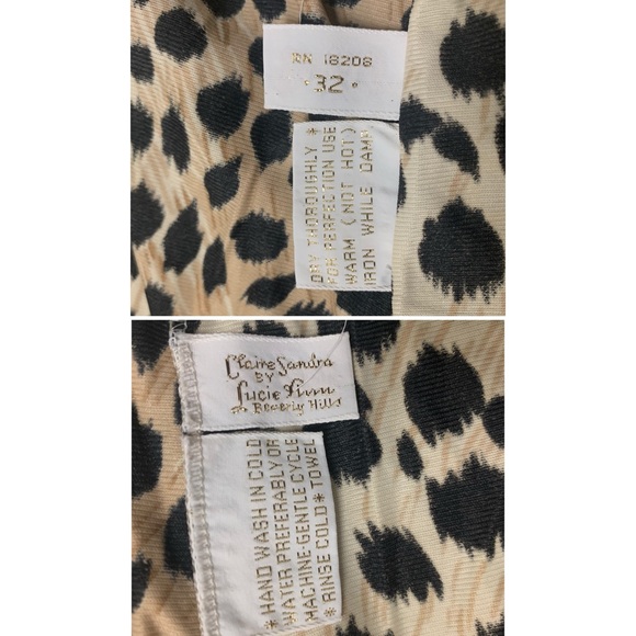 Claire Sandra by Lucie Ann Leopard Dress Size 32 Long Sleeves Style Nightgown - Picture 9 of 9